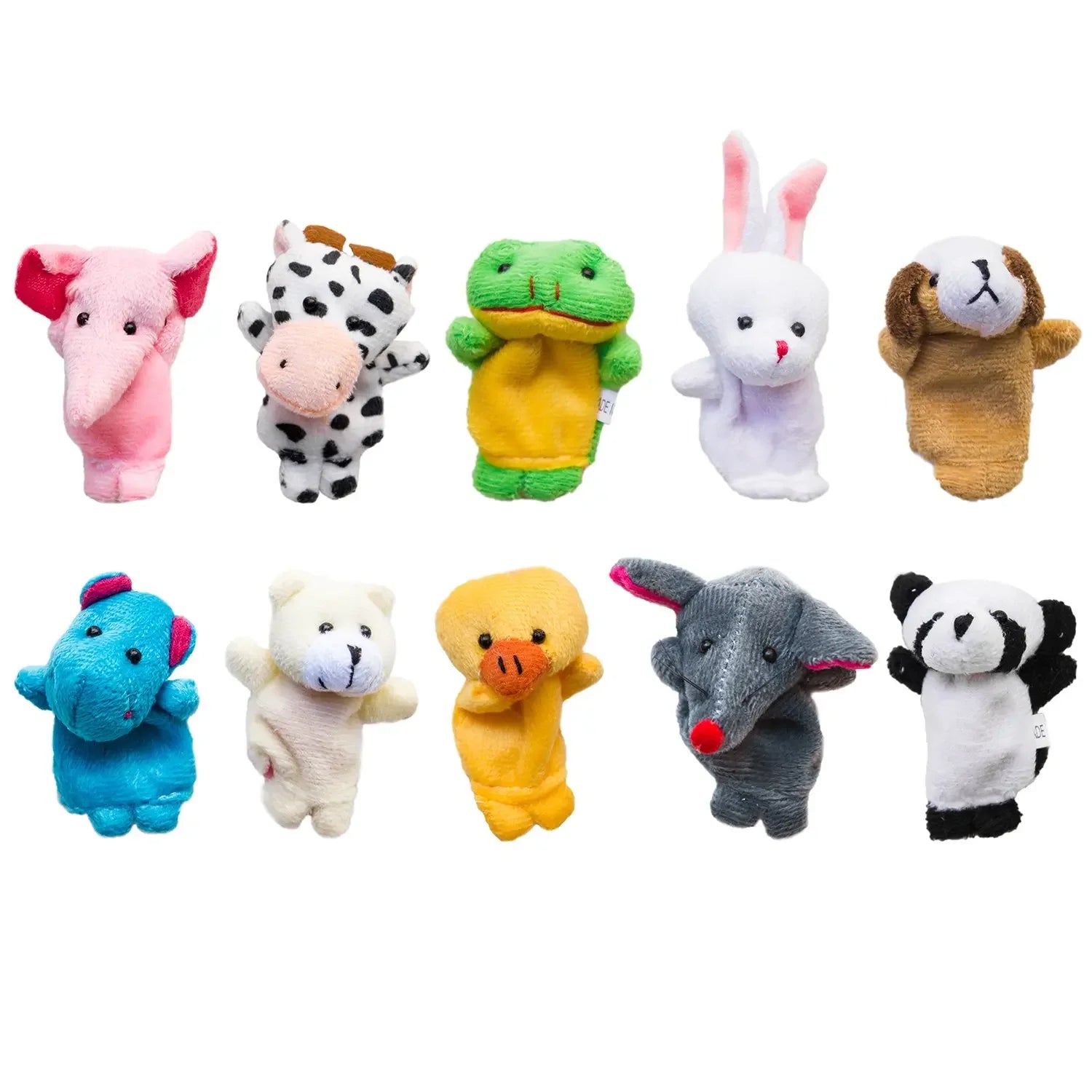 Finger Puppets Set Baby 10 pcs Animals Plush Doll Hand Cartoon  Family Hand Puppet Cloth theater Educational Toys for Kids Gifts - Slobuy