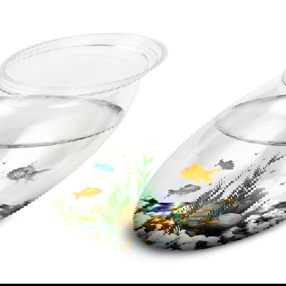 Fish Bowl Plastic L M S Sizes Desktop Aquarium Tanks Round Durable Fish Tank for Betta and All Mini Fish - Slobuy
