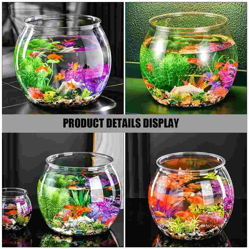 Fish Bowl Plastic Round Fish Bowl Unbreakable Vases Bowls Fish Tank Aquarium Clear Globe Hydroponic Planter Vase Pot Goldfish - Slobuy