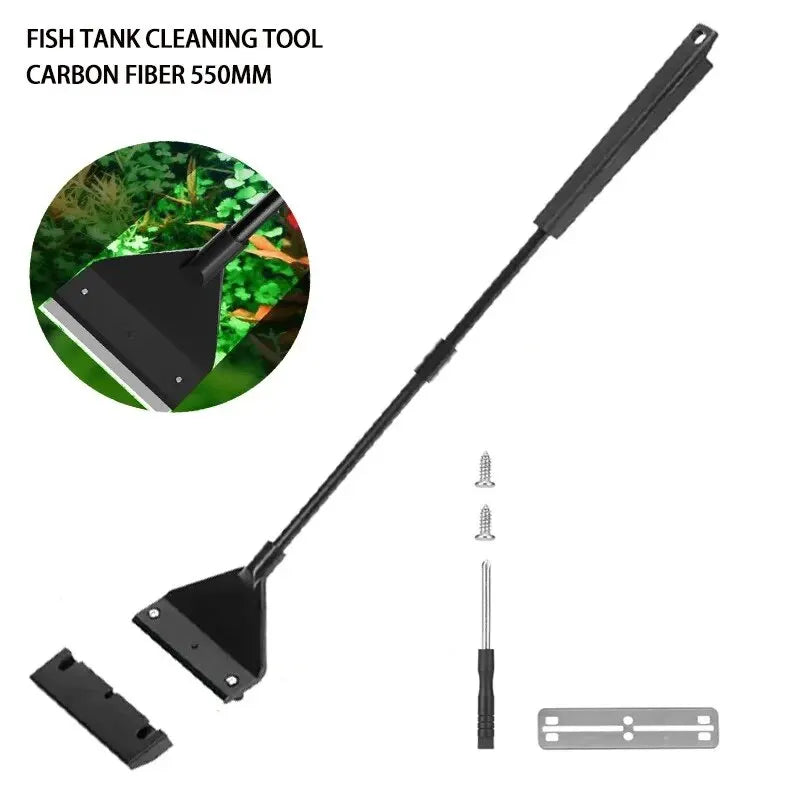 Fish Tank Cleaning Tool Flat Sand Algae Removal Dual-use Glass Algae Removal Scraper Household Cleaning Tool Aquarium Accessorie - Slobuy