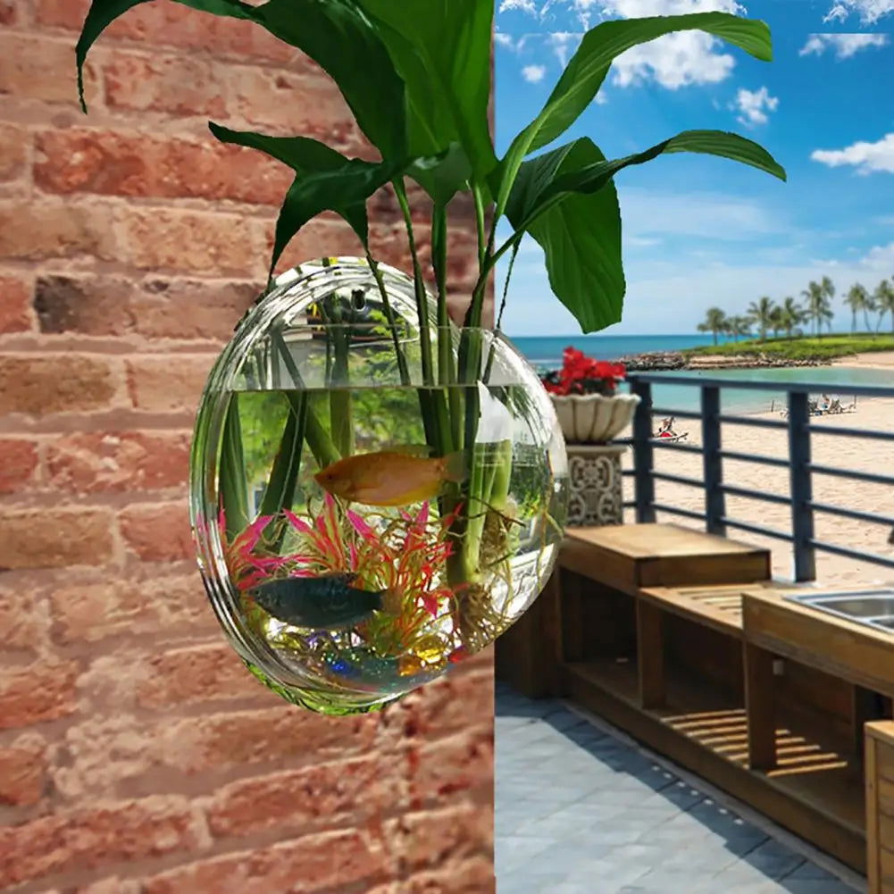 Fish Tank Clear Transparent Wall Mounted Acrylic Creative Flower Pot For Home Accessories Gardening Aquário Montado Na Parede - Slobuy