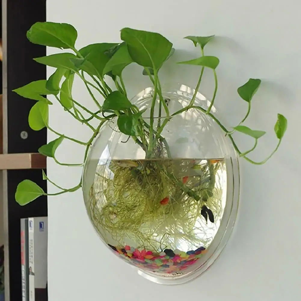 Fish Tank Clear Transparent Wall Mounted Acrylic Creative Flower Pot For Home Accessories Gardening Aquário Montado Na Parede - Slobuy