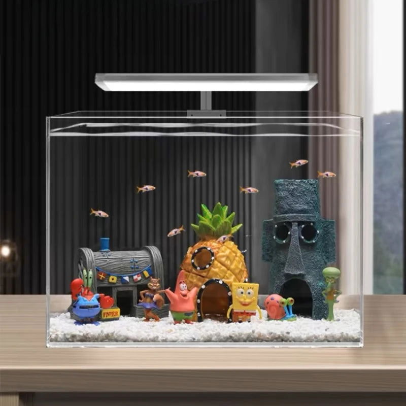 Fish Tank Decor Figures Ornaments Simulation Resin Pineapple House Fish Tank Decoration Landscaping Aquarium Accessories - Slobuy