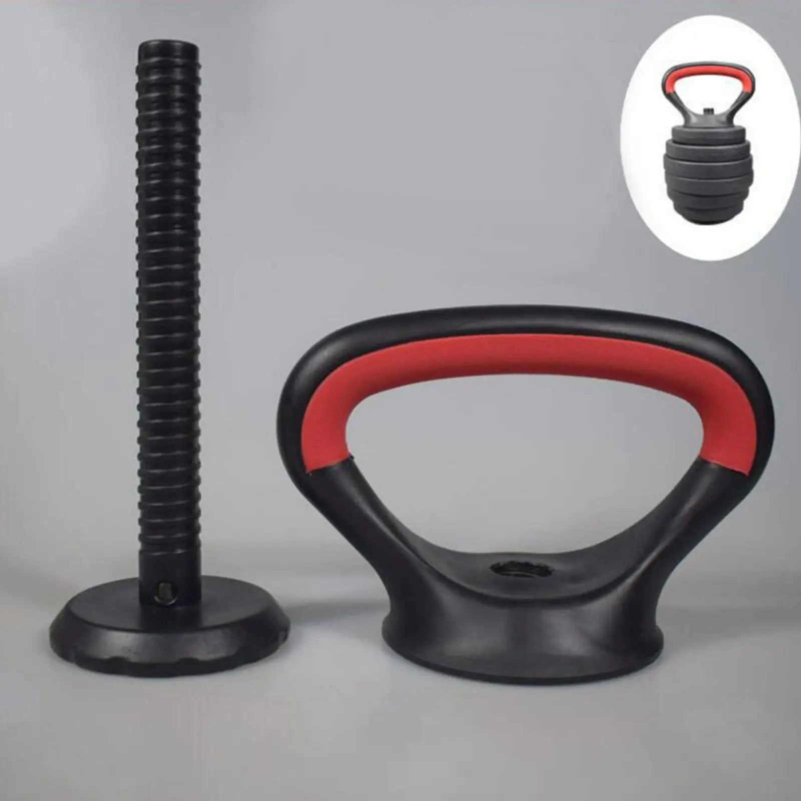 Fitness Adjustable Metal Kettlebell Handle for Weight Plates Arm Strength Workout Kettle Bell Grip Dumbbell - Slobuy