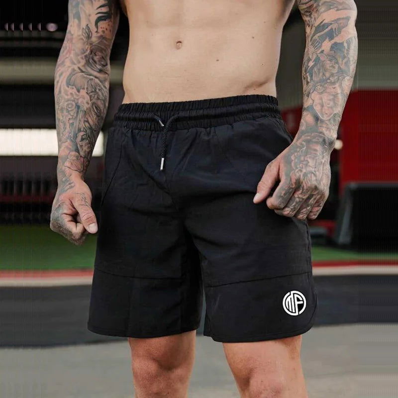 Fitness Shark Summer Jogger Shorts Men Patchwork Running Sports Workout Shorts Quick Dry Training Gym Athletic Shorts - Slobuy