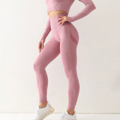 Fitness Women Sport Seamless Leggings High Waist Elastic Solid Yoga Leggings Gym Jogging Quick Dry Push Up Slim Pants Female - Slobuy
