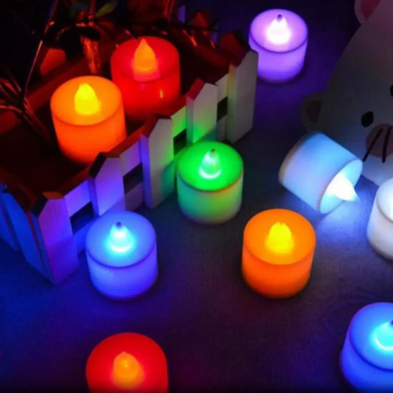 Flameless LED Candle Light Battery Powered Candles Tea Lights Lamp Wedding Birthday Party Decorations Romantic Lights - Slobuy