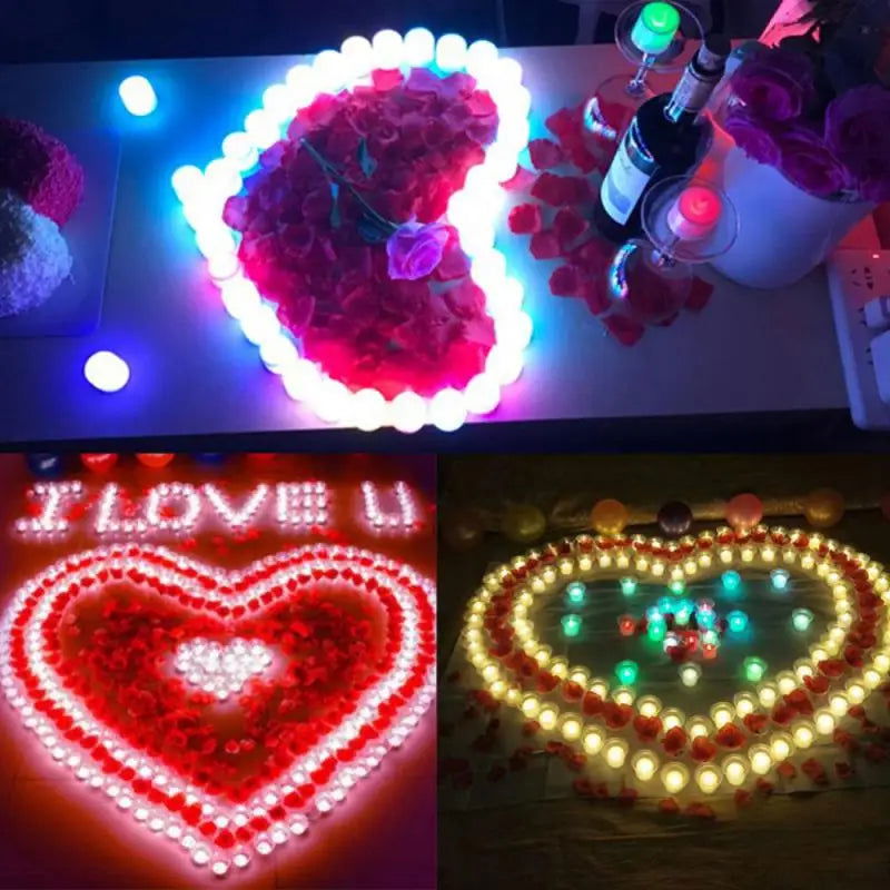 Flameless LED Candle Light Battery Powered Candles Tea Lights Lamp Wedding Birthday Party Decorations Romantic Lights - Slobuy