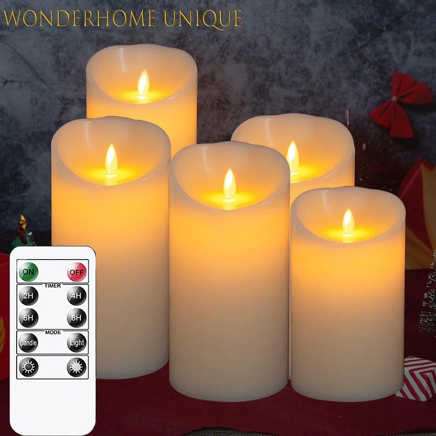 Flameless LED Candles with Remote Control  and Timer Battery Operated  Flickering Candle for Home Party Wedding Christmas Decor - Slobuy