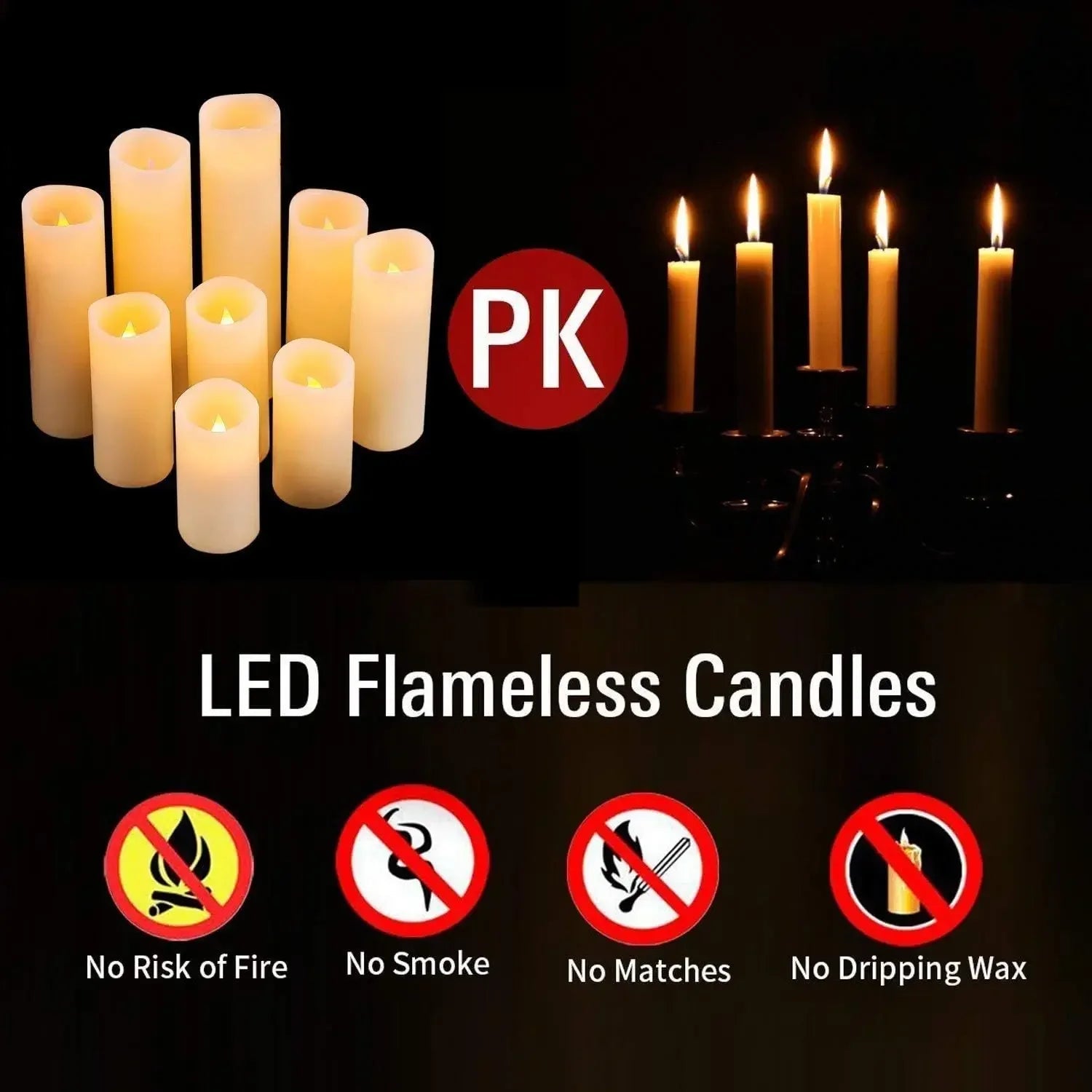 Flameless LED Candles with Remote Control  and Timer Battery Operated  Flickering Candle for Home Party Wedding Christmas Decor - Slobuy