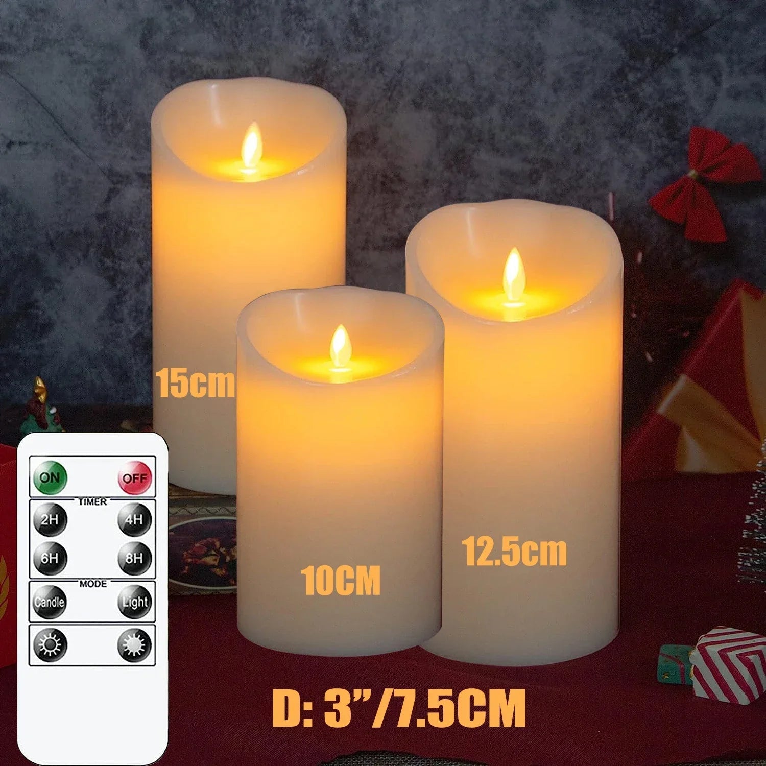 Flameless LED Candles with Remote Control  and Timer Battery Operated  Flickering Candle for Home Party Wedding Christmas Decor - Slobuy