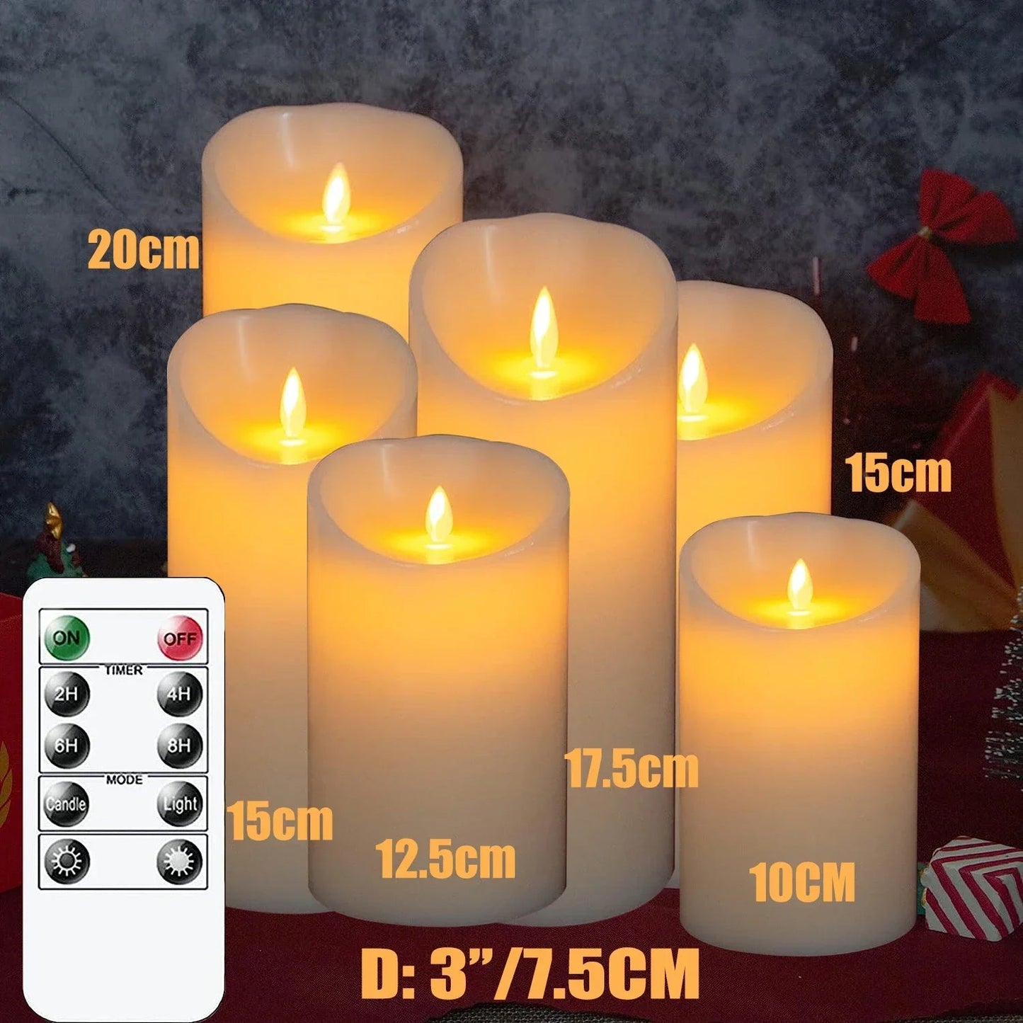 Flameless LED Candles with Remote Control  and Timer Battery Operated  Flickering Candle for Home Party Wedding Christmas Decor - Slobuy