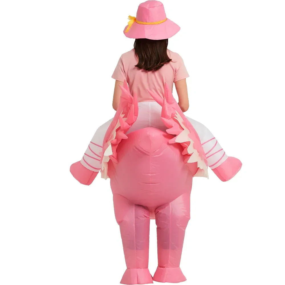 Flamingo Inflatable Costume Christms Mascot Halloween Costume for Women Adults Kids Cartoon Anime Mascot Cosplay for Party - Slobuy