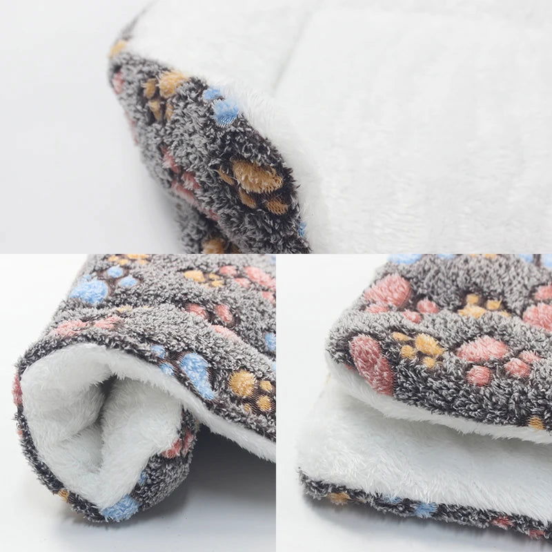 Flannel Thickened Dog Bed Mat Soft Pet Sleeping Mat for Dogs Cats Winter Warm Pet Blanket - Slobuy