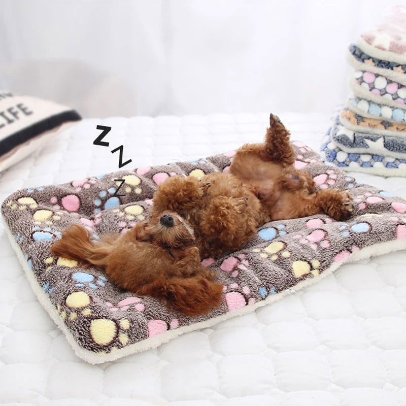Flannel Thickened Dog Bed Mat Soft Pet Sleeping Mat for Dogs Cats Winter Warm Pet Blanket - Slobuy