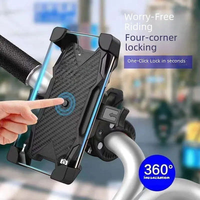 Flat Surface Automatic Lock Bicycle Phone Holder Motorcycle Bracket Electric Bottle Car Navigation Universal All Models - Slobuy