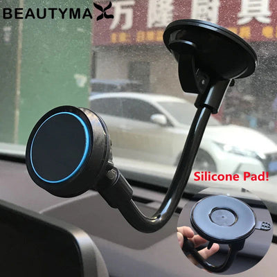 Flexible Long Arm Magnetic Car Phone Holder Silicon Pad Strong Sucker Magnet Phone Stand Holder For Smartphone Car Accessories - Slobuy