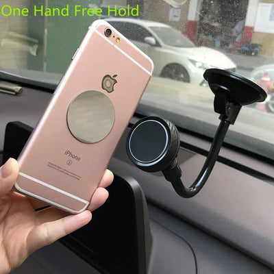 Flexible Long Arm Magnetic Car Phone Holder Silicon Pad Strong Sucker Magnet Phone Stand Holder For Smartphone Car Accessories - Slobuy