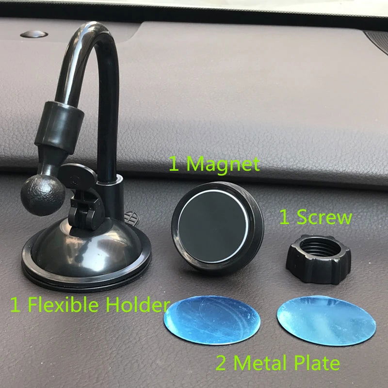 Flexible Long Arm Magnetic Car Phone Holder Silicon Pad Strong Sucker Magnet Phone Stand Holder For Smartphone Car Accessories - Slobuy