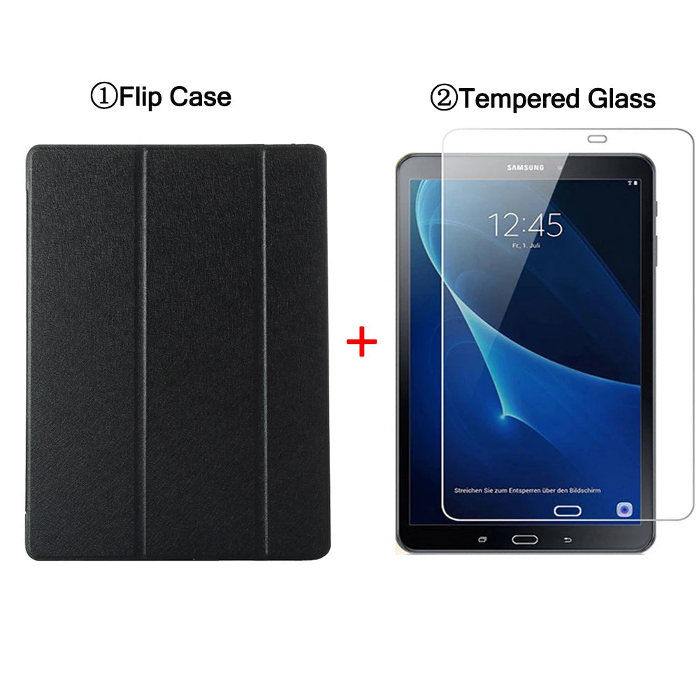 Flip Tablet Case For Samsung Galaxy Tab A A6 10.1'' (2016) T580 Funda PU Leather Smart Cover For SM-T580 SM-T585 Folio Capa - Slobuy