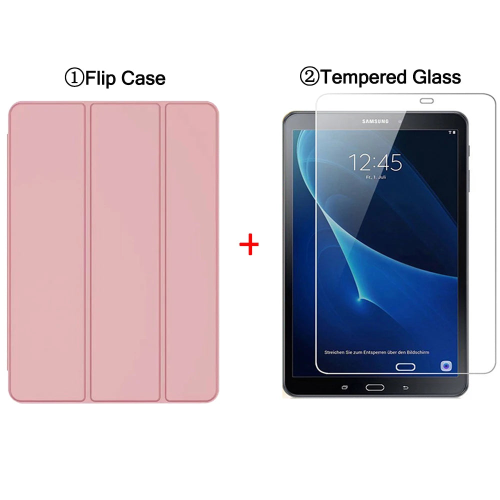 Flip Tablet Case For Samsung Galaxy Tab A A6 10.1'' (2016) T580 Funda PU Leather Smart Cover For SM-T580 SM-T585 Folio Capa - Slobuy