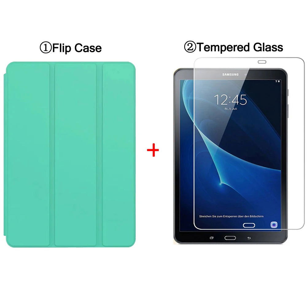 Flip Tablet Case For Samsung Galaxy Tab A A6 10.1'' (2016) T580 Funda PU Leather Smart Cover For SM-T580 SM-T585 Folio Capa - Slobuy
