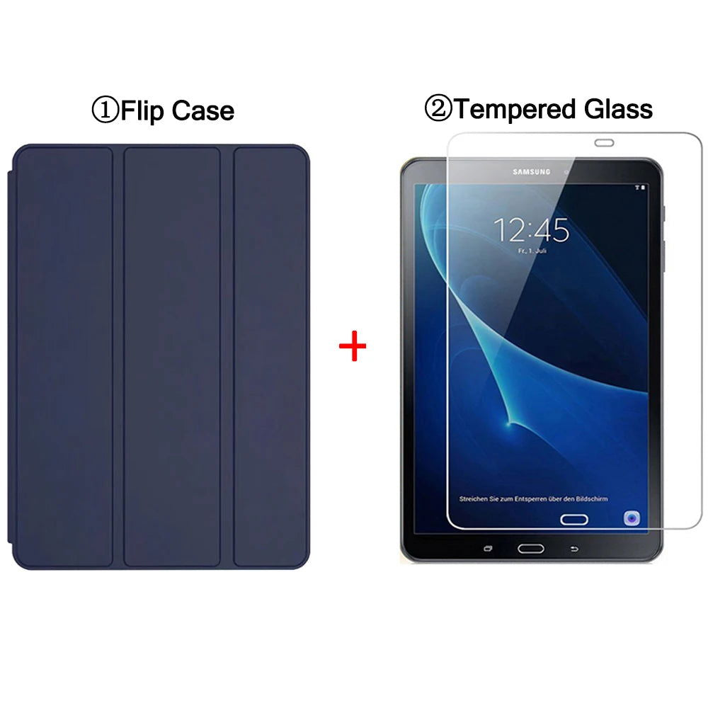 Flip Tablet Case For Samsung Galaxy Tab A A6 10.1'' (2016) T580 Funda PU Leather Smart Cover For SM-T580 SM-T585 Folio Capa - Slobuy