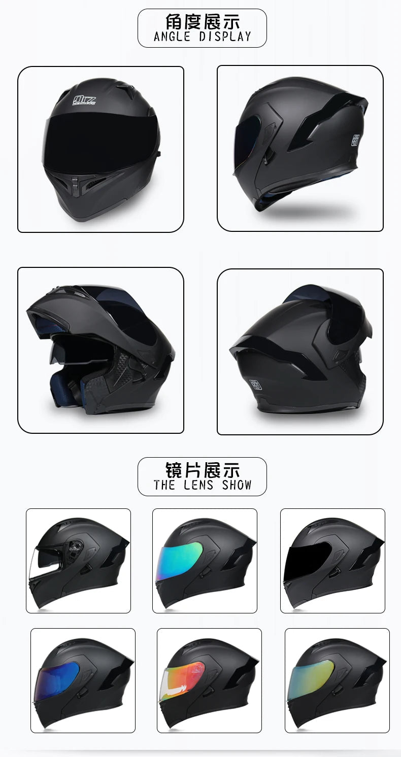 Flip Up Motorcycle Helmet Double lens full face helmet High quality DOT approved Moto cascos motociclistas capacete - Slobuy