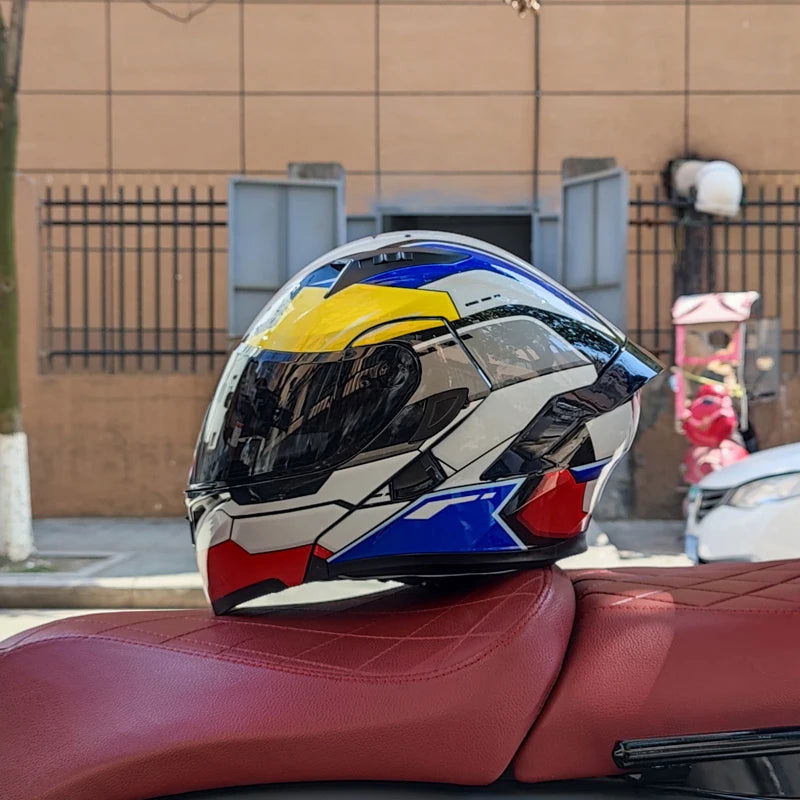 Flip Up Motorcycle Helmet Double lens full face helmet High quality DOT approved Moto cascos motociclistas capacete - Slobuy