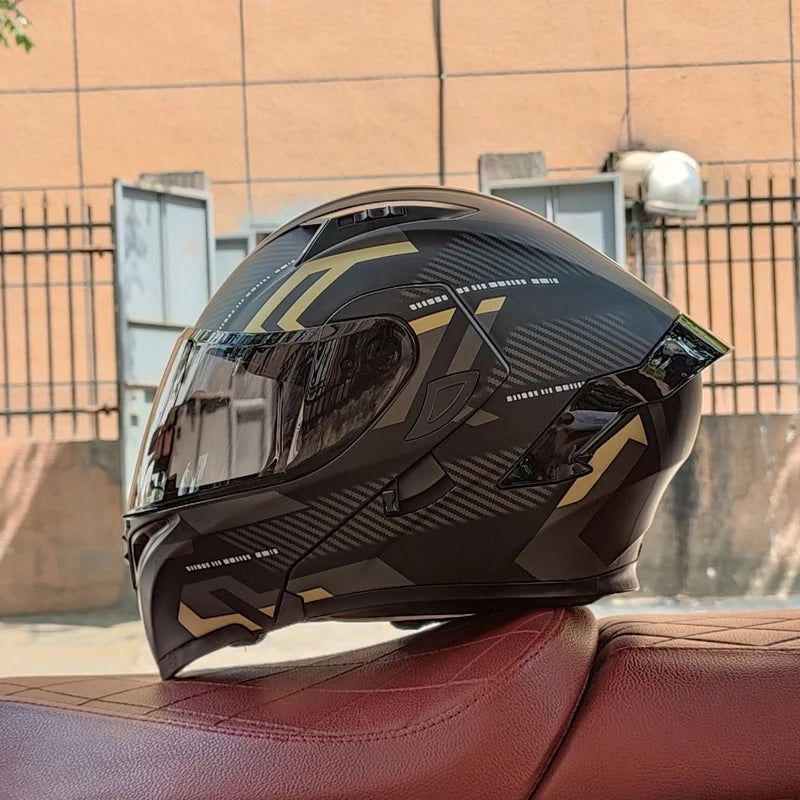 Flip Up Motorcycle Helmet Double lens full face helmet High quality DOT approved Moto cascos motociclistas capacete - Slobuy