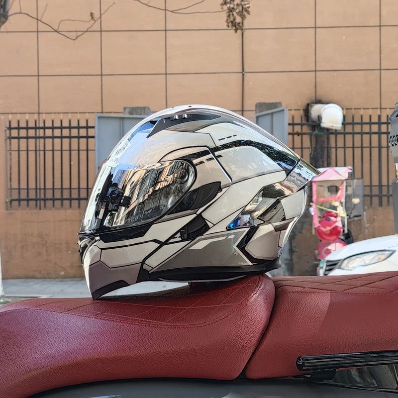 Flip Up Motorcycle Helmet Double lens full face helmet High quality DOT approved Moto cascos motociclistas capacete - Slobuy