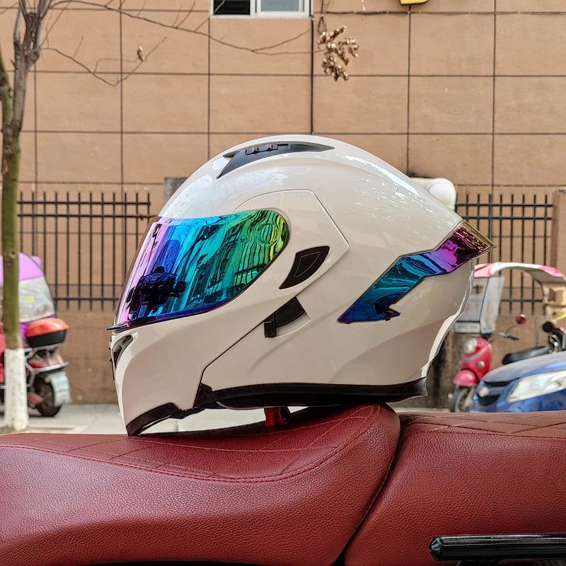 Flip Up Motorcycle Helmet Double lens full face helmet High quality DOT approved Moto cascos motociclistas capacete - Slobuy