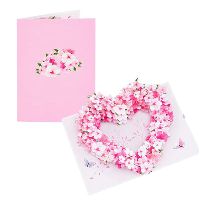 Flower Birthday Card Floral Thank you Card Wedding Invitations Cherry Blossom Gifts For Mothers Day Anniversary Greeting Cards - Slobuy