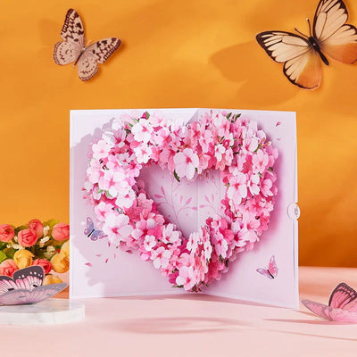 Flower Birthday Card Floral Thank you Card Wedding Invitations Cherry Blossom Gifts For Mothers Day Anniversary Greeting Cards - Slobuy