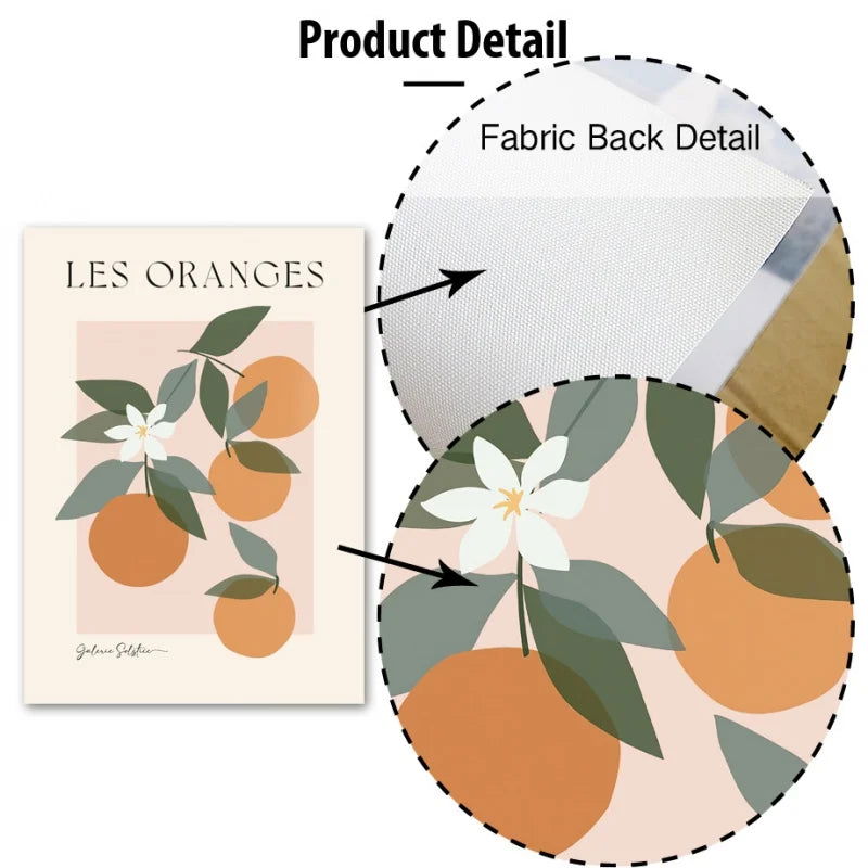 Flower Market Wall Art Canvas Painting Orange Peach Lemon Pear Nordic Poster Printed Picture Living Room Decorative Painting - Slobuy