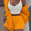 Fluffy Pajamas Set for Women Casual Sleepwear Tank Top and Shorts Plus Size Hoodie Leisure Homsuit Winter 3 Pieces Pijamas - Slobuy