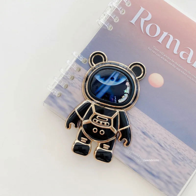 Foldable Desktop Bracket Kawaii Cartoon Stand Cute Liquid Quicksand Astronaut Stand Holder Phone Holder Desk Accessories - Slobuy