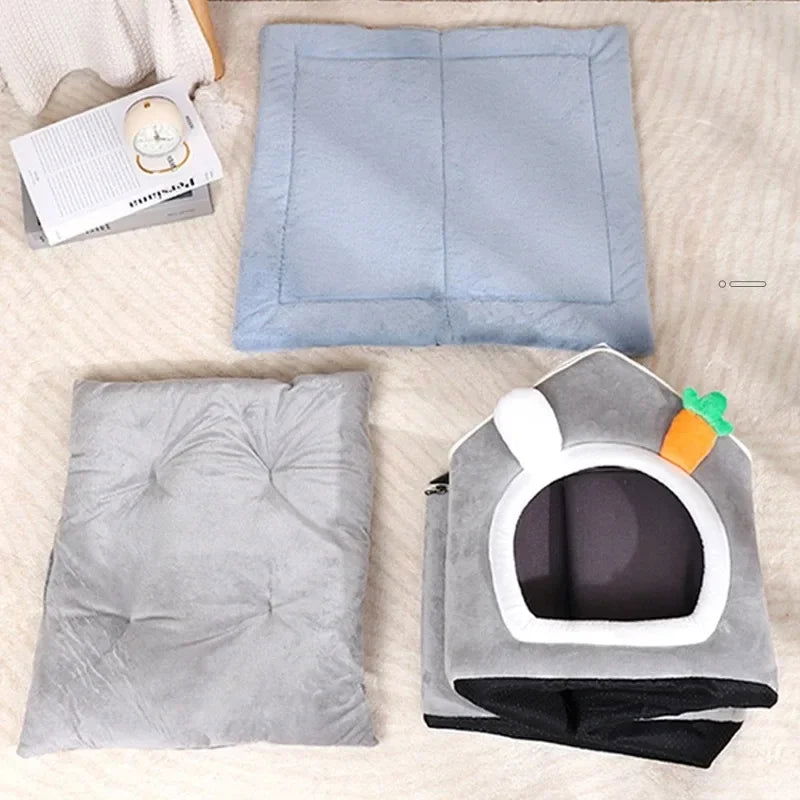 Foldable Dog House Indoor Warm Sofa Kennel Bed Mat for Small Medium Large Dogs Cats Warm Puppy Cave Cat Nest Winter Pet Products - Slobuy