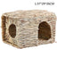 Foldable Woven Rabbit Cages Pets Hamster Guinea Pig Bunny Grass Chew Toy Mat House Bed Nests for Small Animal Rabbit Accessories - Slobuy