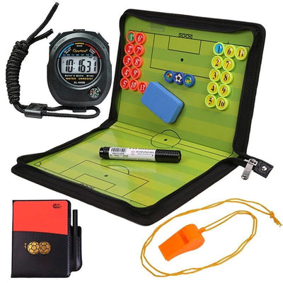 Foldable magnetic tactical board  football training tactical clipboard football coach tactical board set with large board eraser - Slobuy