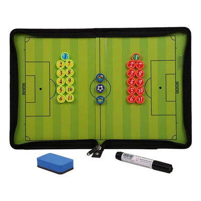 Foldable magnetic tactical board  football training tactical clipboard football coach tactical board set with large board eraser - Slobuy