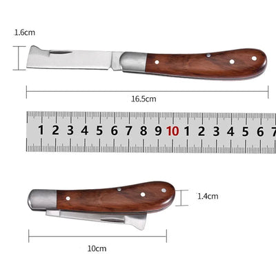 Folding Grafting Knife Grafting Tools Grafting Pruning Knife Professional Garden fruit tree Grafting Cutter Wooden Handle Knife - Slobuy
