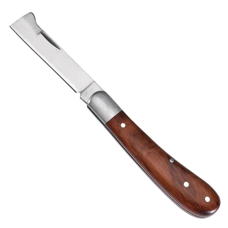 Folding Grafting Knife Grafting Tools Grafting Pruning Knife Professional Garden fruit tree Grafting Cutter Wooden Handle Knife - Slobuy