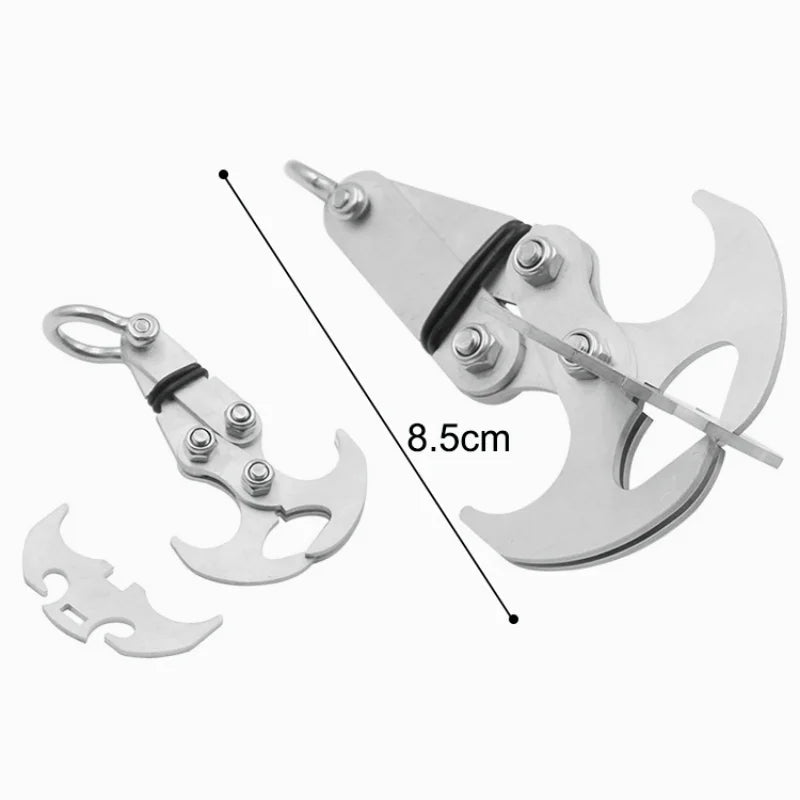 Folding Grappling Hook Multifunctional Stainless Steel Survival Outdoor Climbing Claw Carabiner Camping Gear Multitool Edc Gear - Slobuy