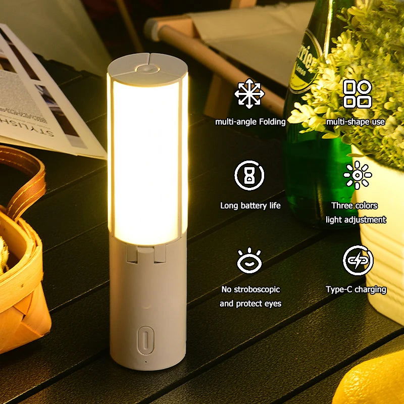 Folding Outdoor Camping Portable Rechargeable High Capacity Lighting Student Dormitory Hanging Tent Hanging Light Lantern - Slobuy