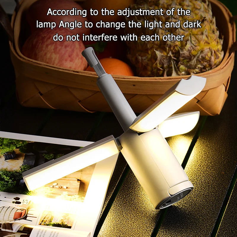Folding Outdoor Camping Portable Rechargeable High Capacity Lighting Student Dormitory Hanging Tent Hanging Light Lantern - Slobuy