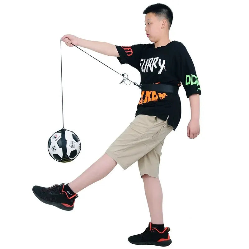 Football Kick Throw Solo Practice Adjustable Waist Belt Soccer Ball Control Training Equipment Children Training Elastic Belt - Slobuy