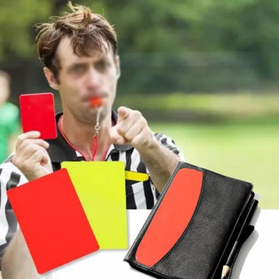 Football Soccer Referee Card Sets Warning Referee Red and Yellow Cards with Wallet Score Sheets Notebook Judge Accessories - Slobuy