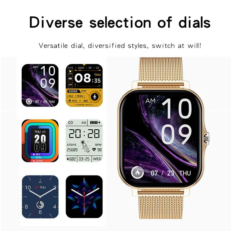 For Android OS IOS Phone Color Screen Full Touch Custom Dial Smart Watch Women Bluetooth Call SmartWatch Men 2024 New - Slobuy