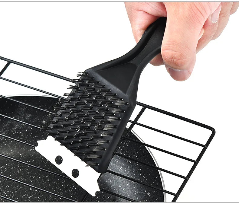 For Barbecue Grill Brush Steel Wire Bristles BBQ Cleaning Brushes Durable Cooking Tool Outdoor Home BBQ Gas Kit Accessories - Slobuy
